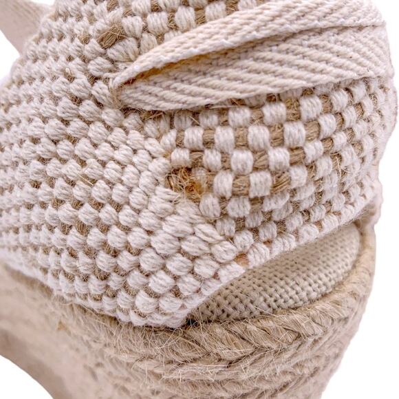 Pinaz Open Toe Cross Strap Wrap Tie Raffia Espadrilles Wedge Sandal Multicolor - Picture 6 of 9